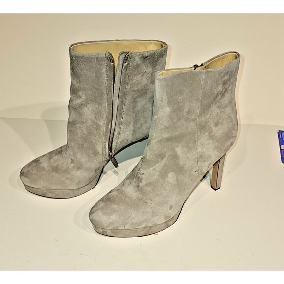 Veronica Beard Dali Women Platform Bootie Gray Suede Stiletto Heel Boots SZ 11 - Picture 4 of 14